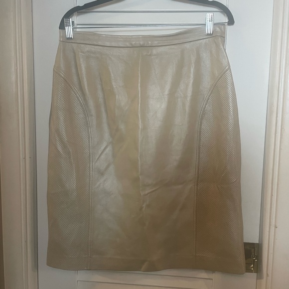 Terry Lewis Classic Luxuries Dresses & Skirts - Vintage Terry Lewis Leather Skirt Size 12 Side Zip, Partial Elastic Waist. Aline